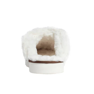 Alamosa Cow-Hide Lined Slippers In Brown & White