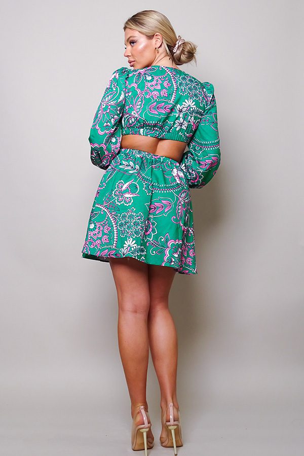 Tropical Twist Cutout Mini Dress