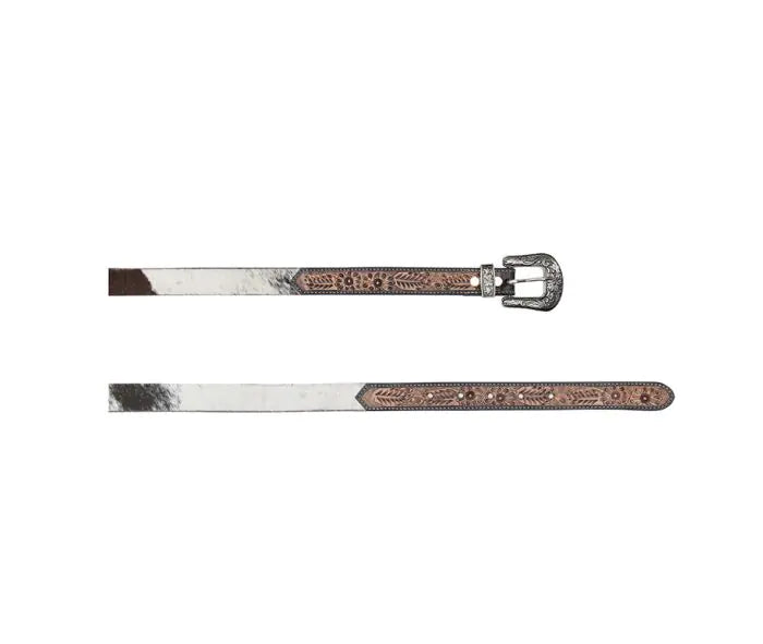 Dream of the Winds Hand-tooled Belt - White Brown