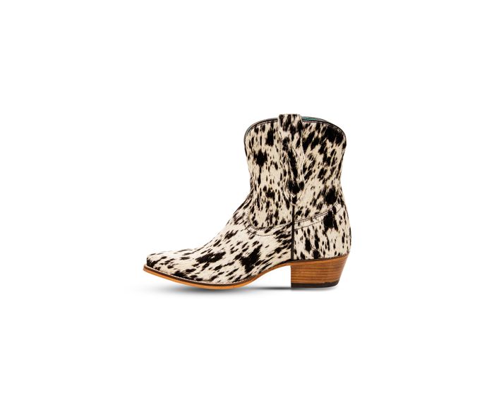 Cow Bow Western Hairon Leather Booties