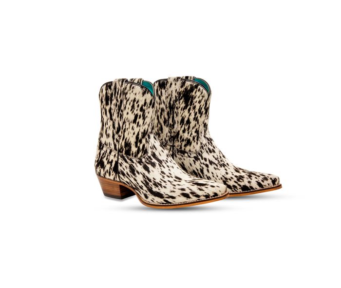 Cow Bow Western Hairon Leather Booties
