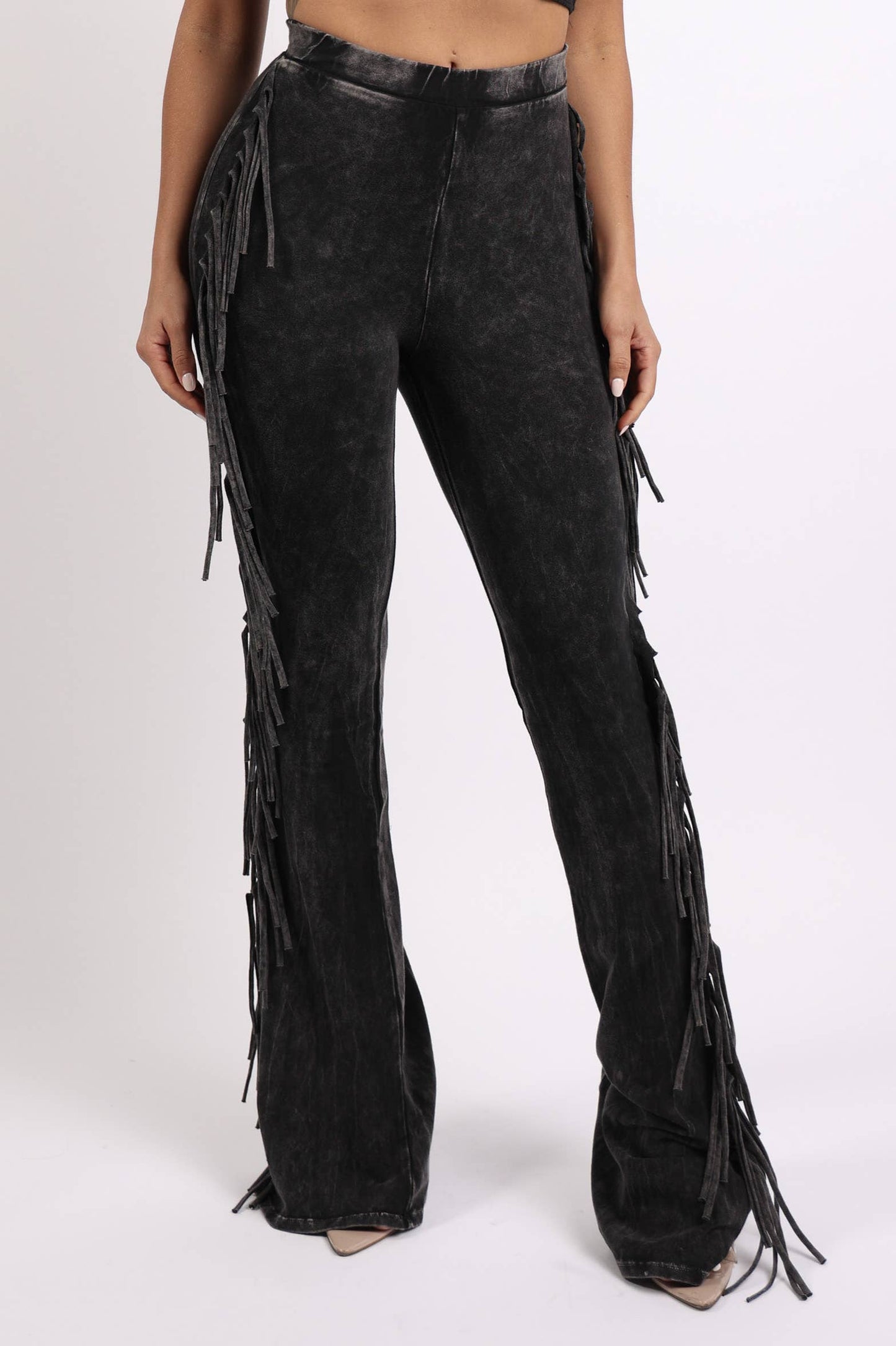 Fringe detailed pants