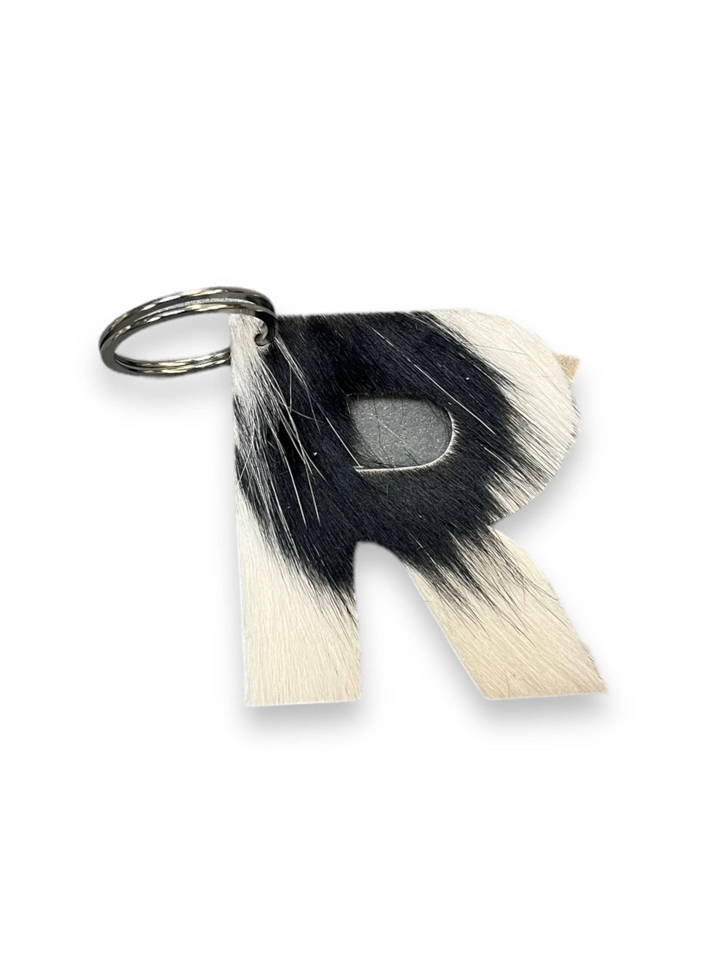 Alphabet Cowhide Key Chains