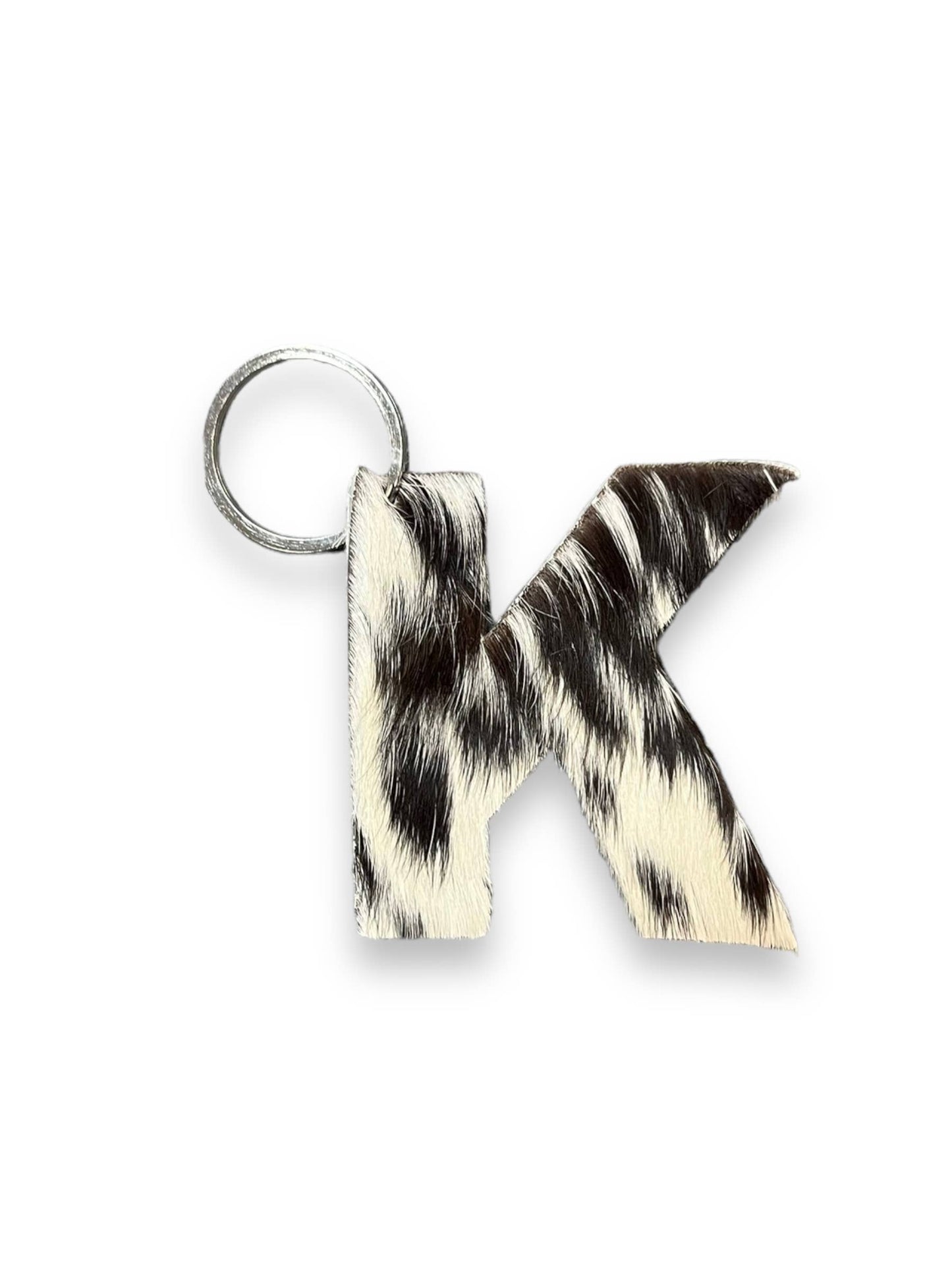 Alphabet Cowhide Key Chains