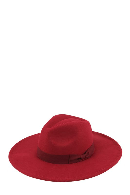 Felt Ribbon Basic Fedora Hat