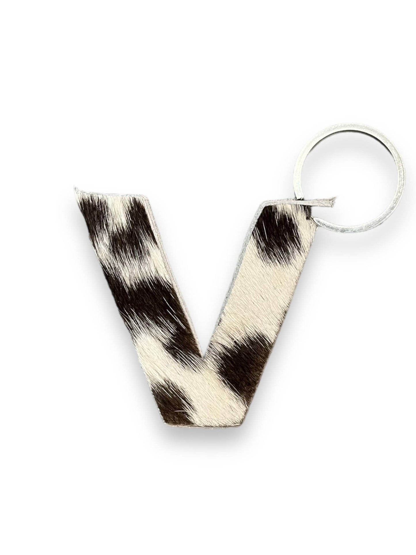 Alphabet Cowhide Key Chains