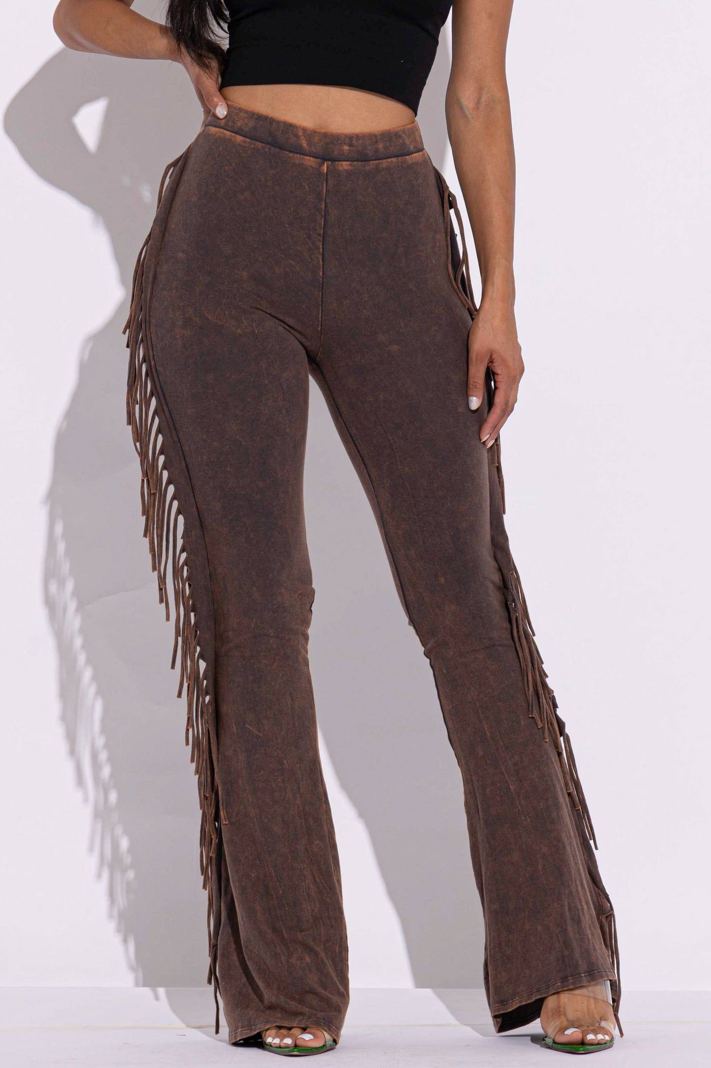 Fringe detailed pants