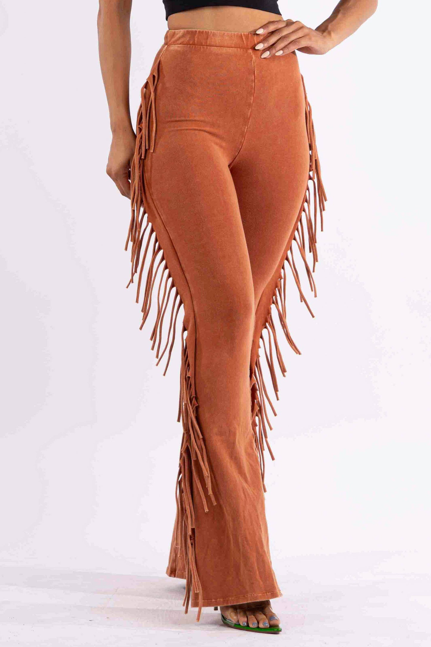 Fringe detailed pants