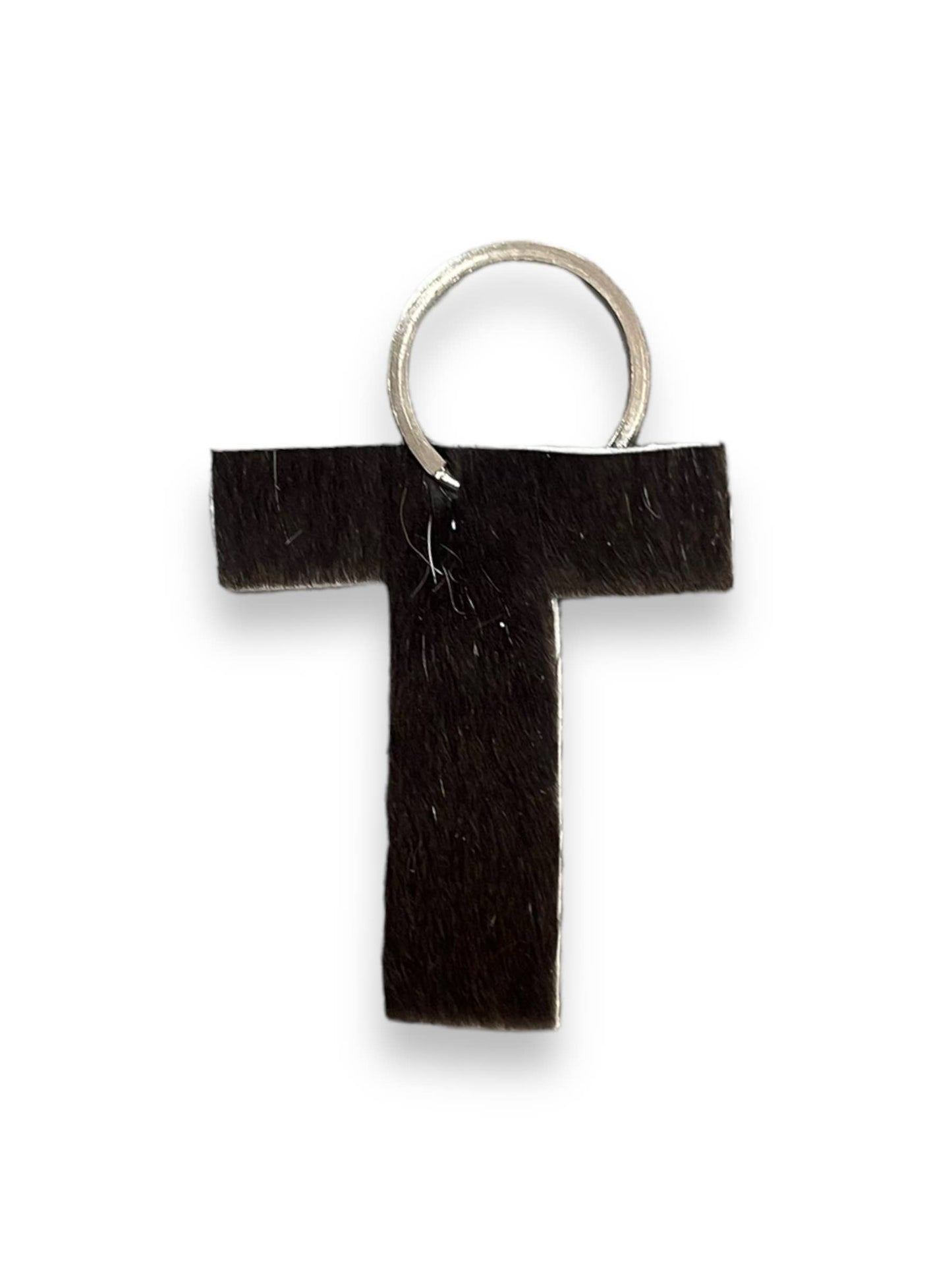 Alphabet Cowhide Key Chains