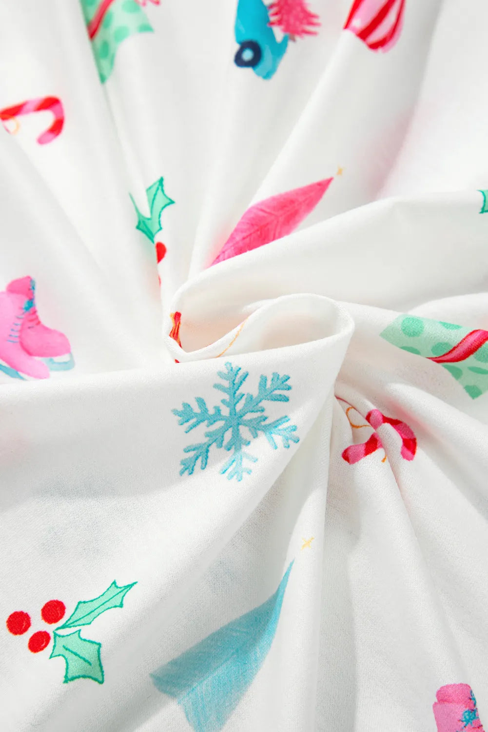 Printed Collared Christmas Pajamas