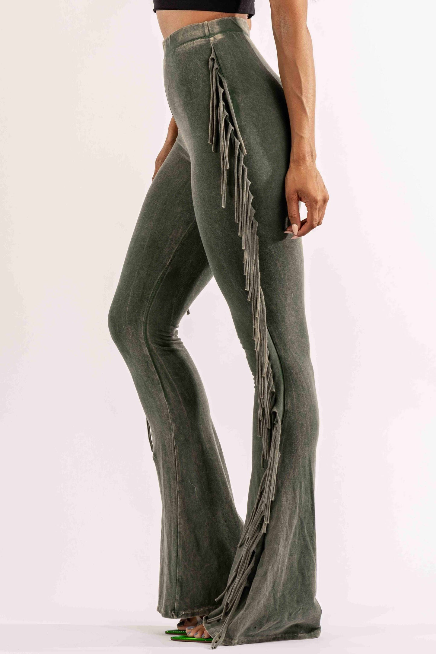 Fringe detailed pants