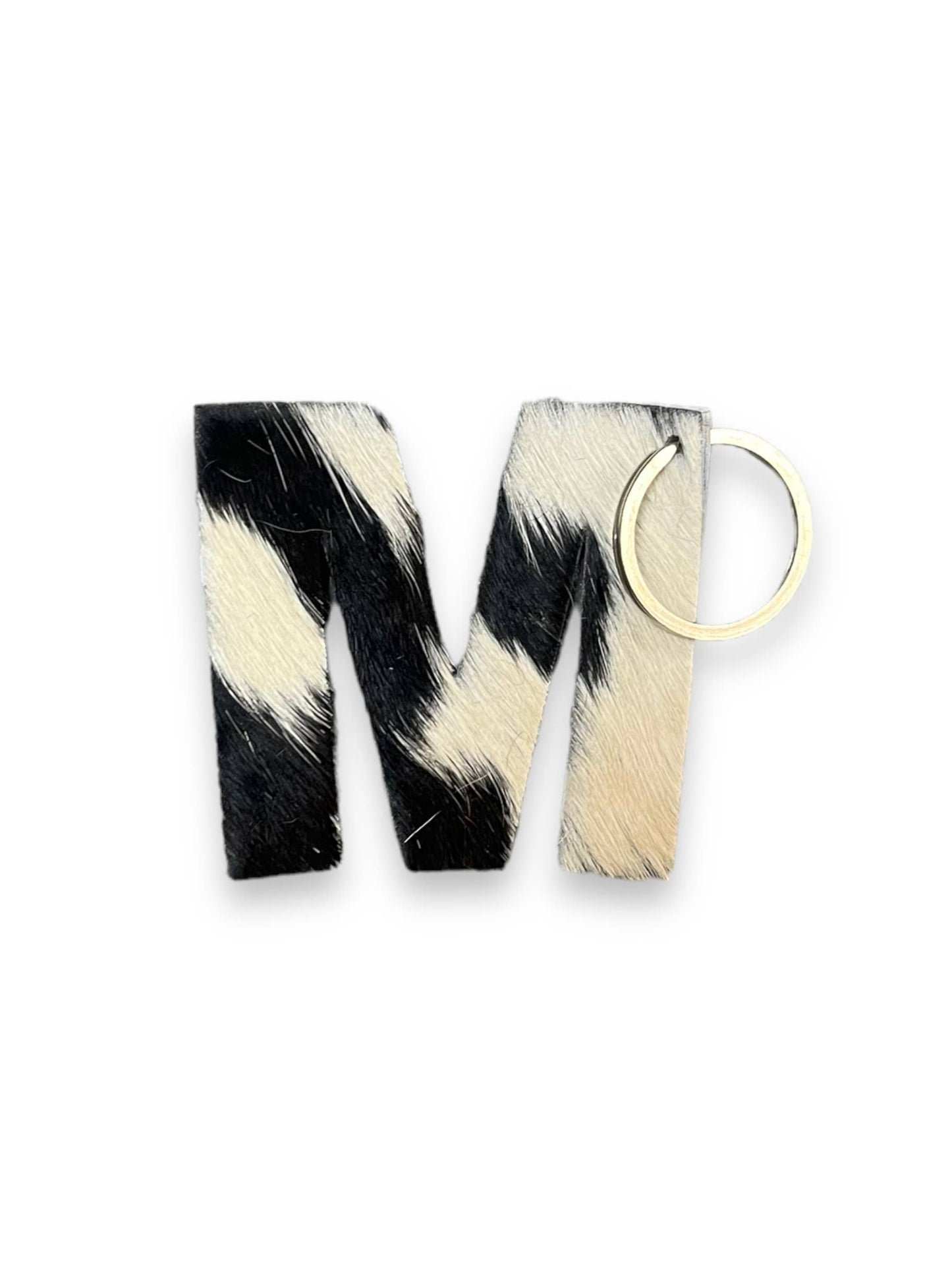 Alphabet Cowhide Key Chains