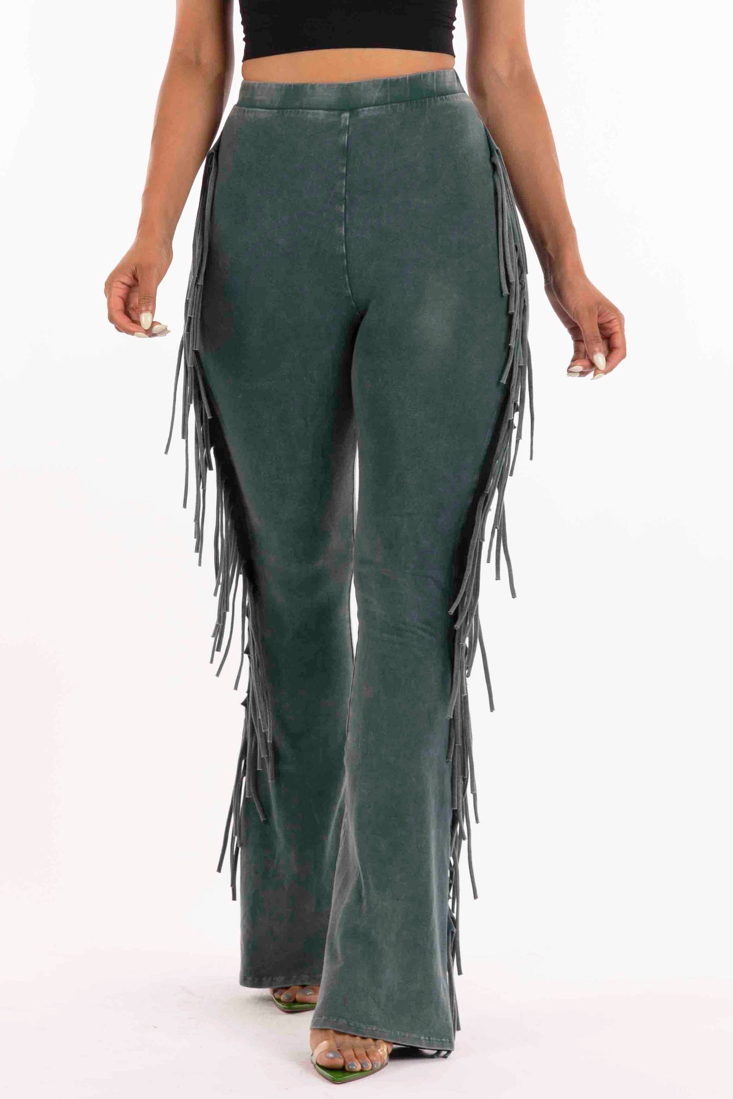 Fringe detailed pants