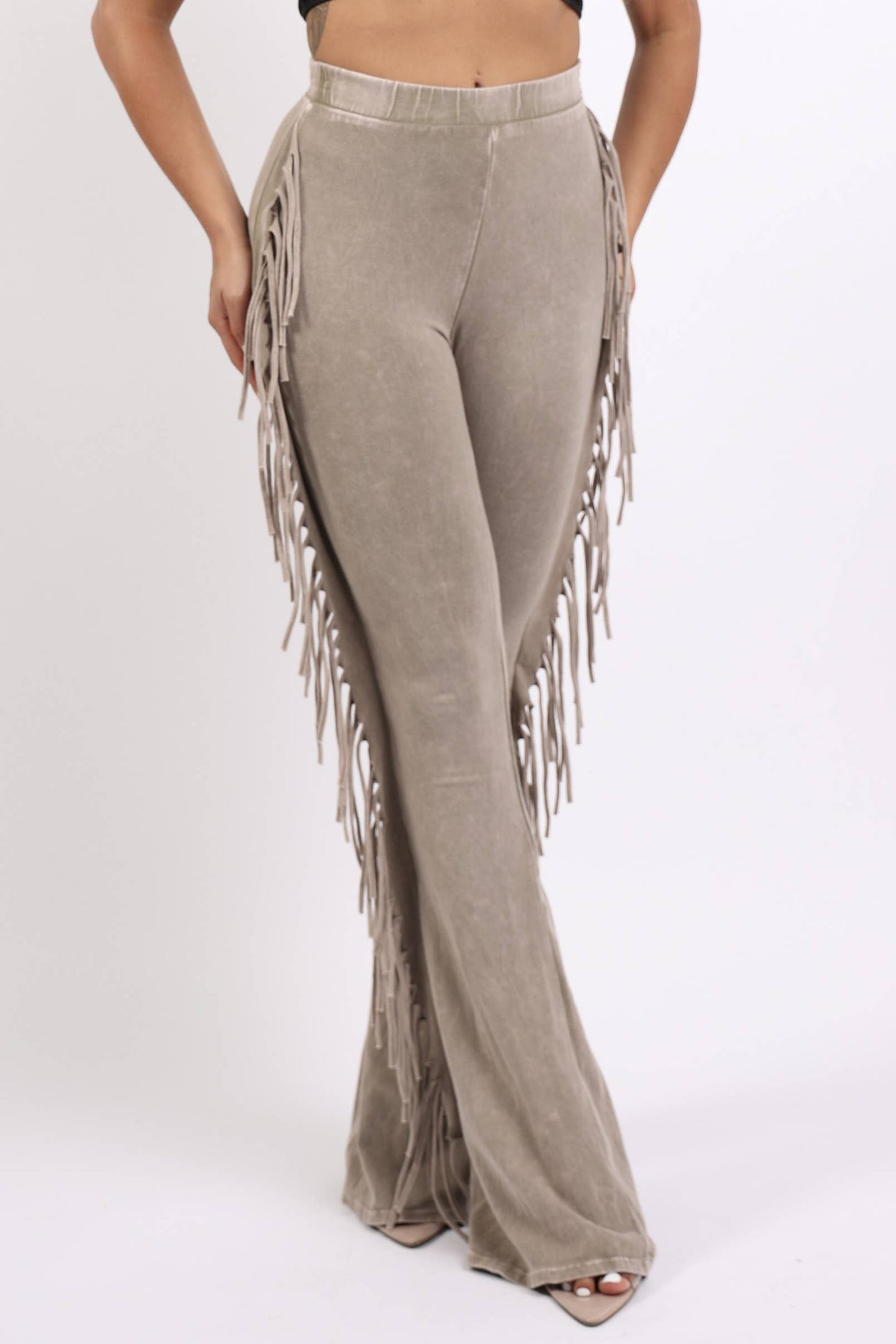 Fringe detailed pants