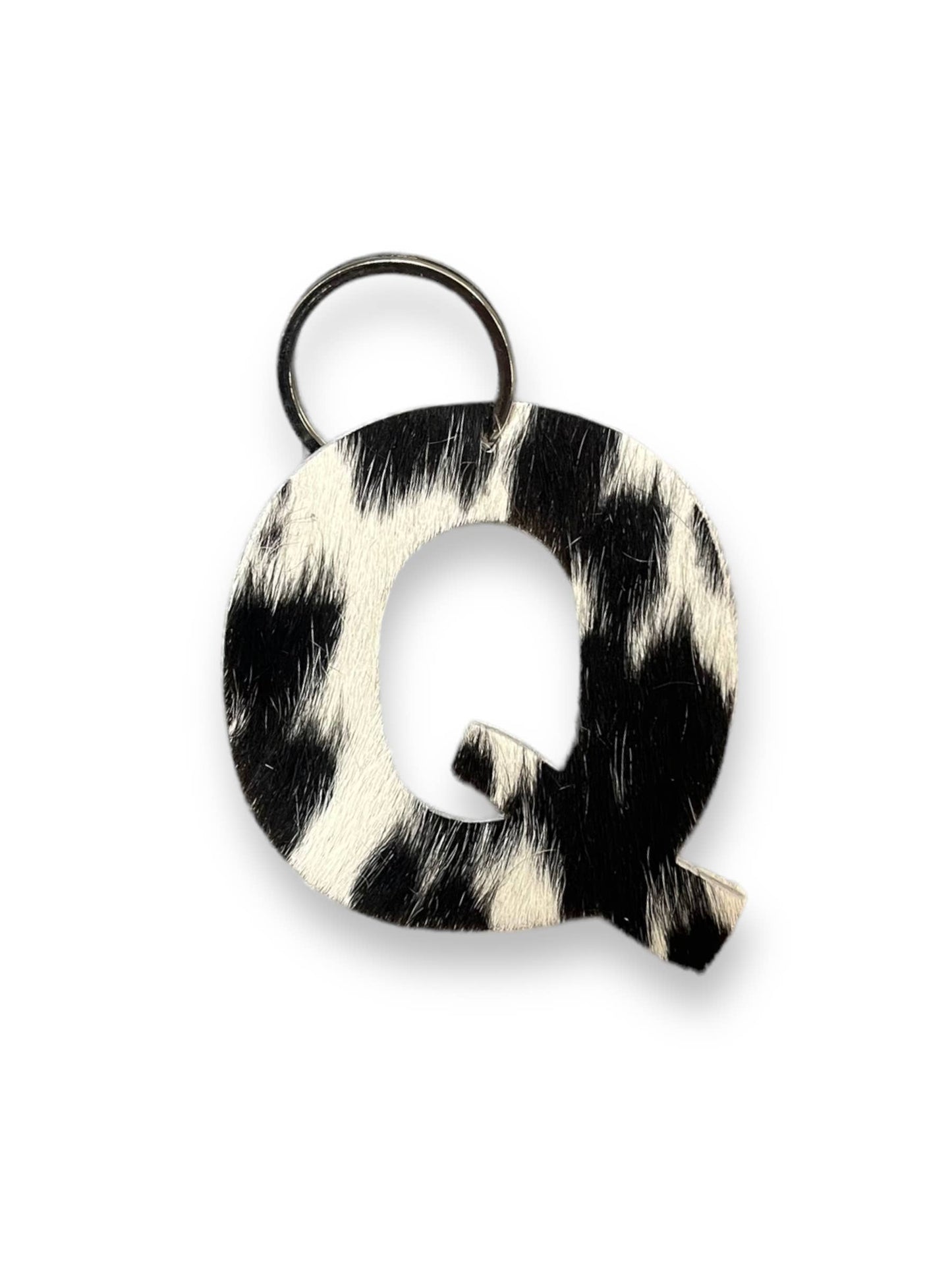 Alphabet Cowhide Key Chains