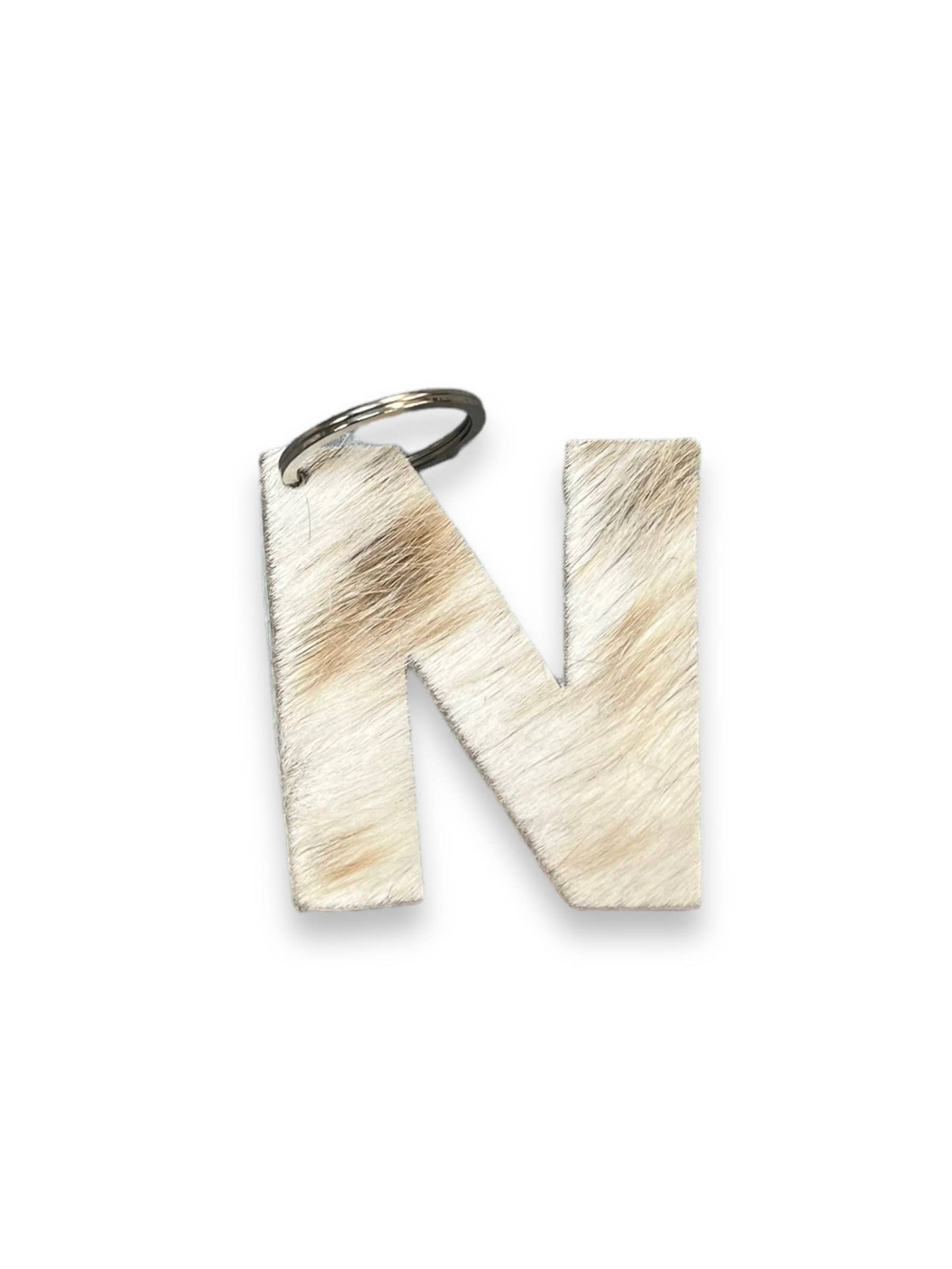 Alphabet Cowhide Key Chains