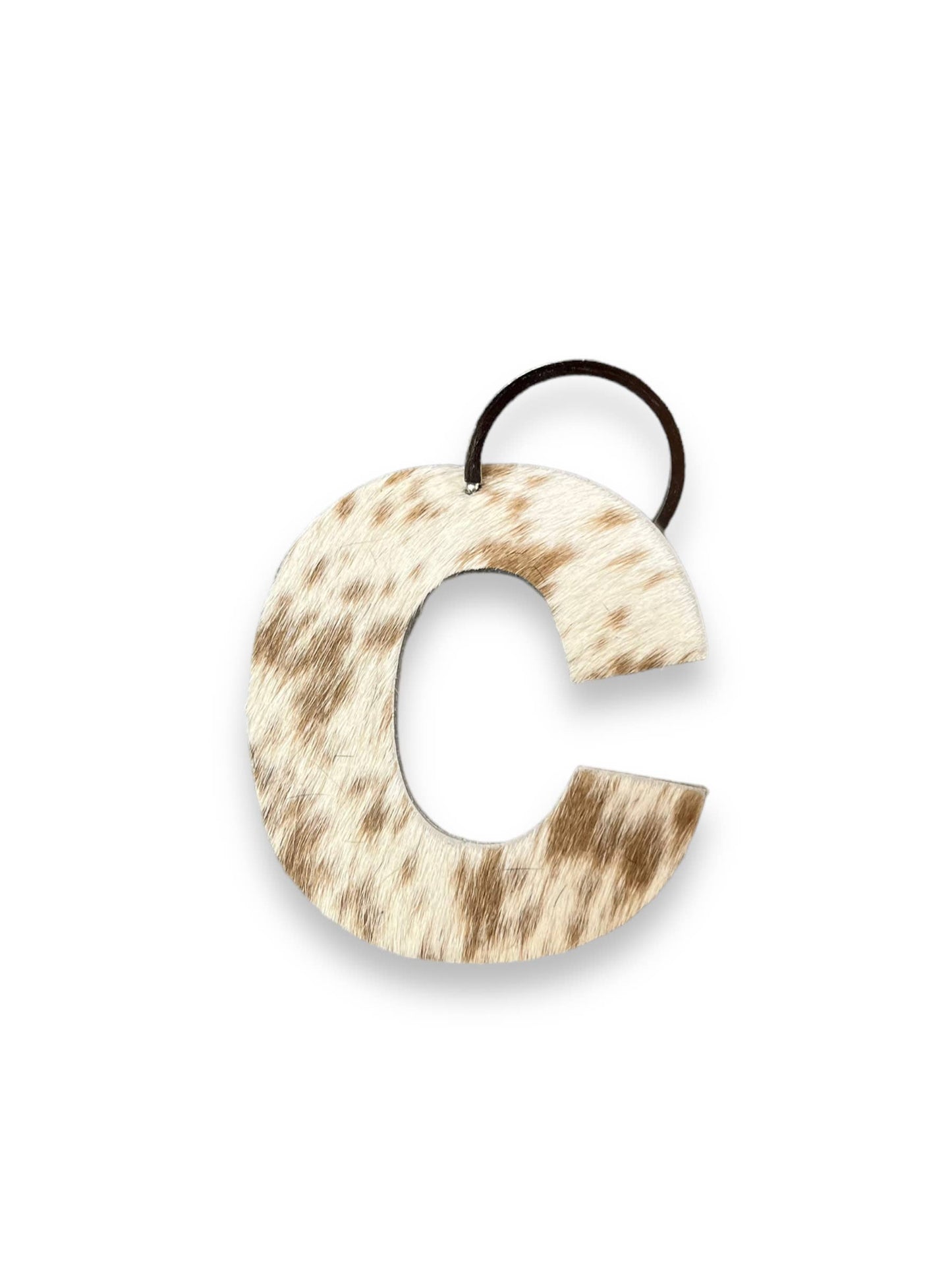 Alphabet Cowhide Key Chains