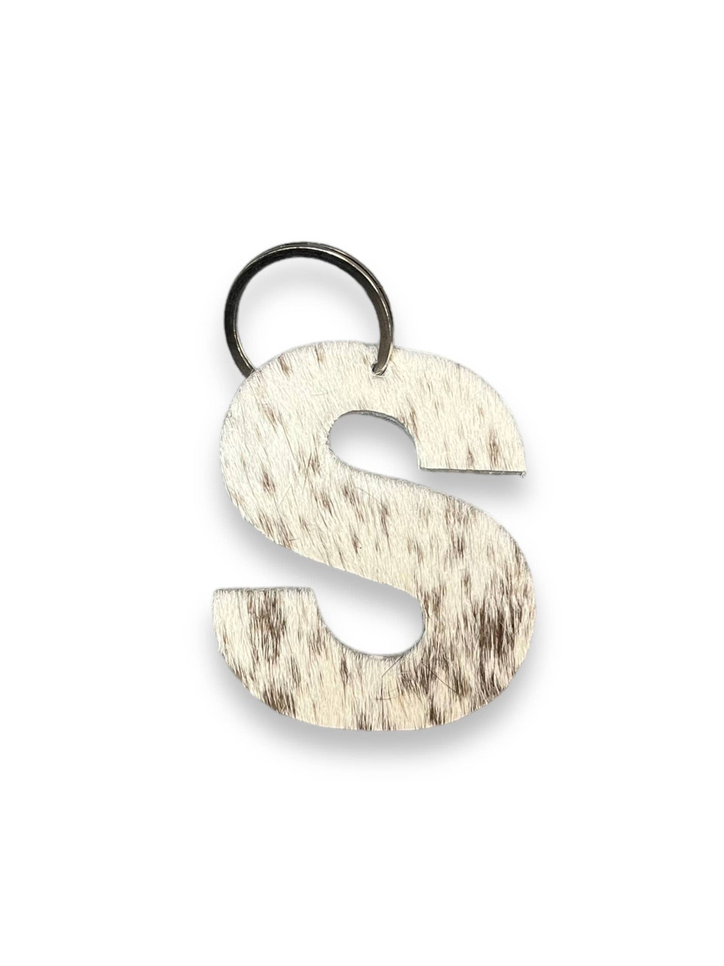 Alphabet Cowhide Key Chains