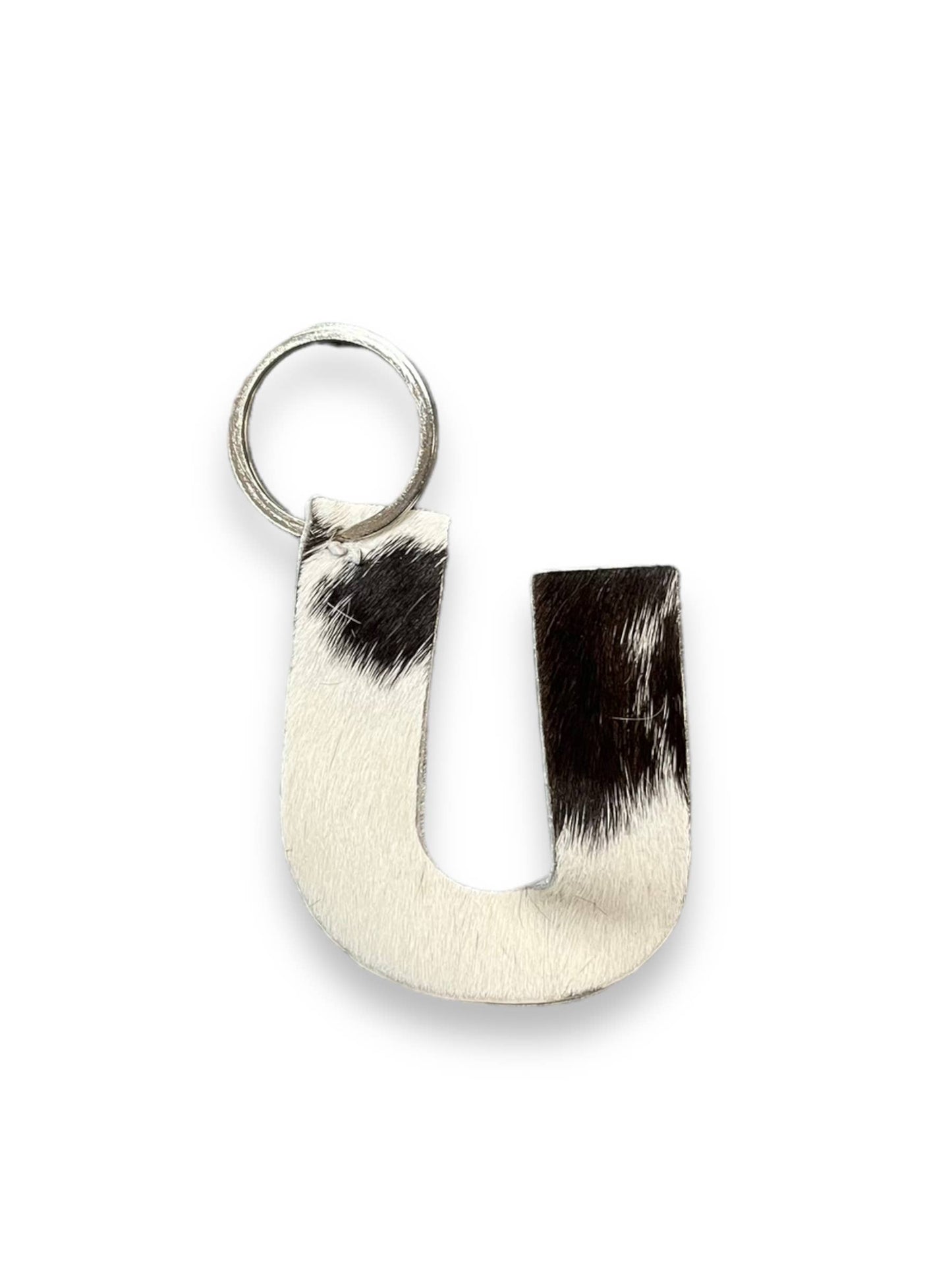 Alphabet Cowhide Key Chains