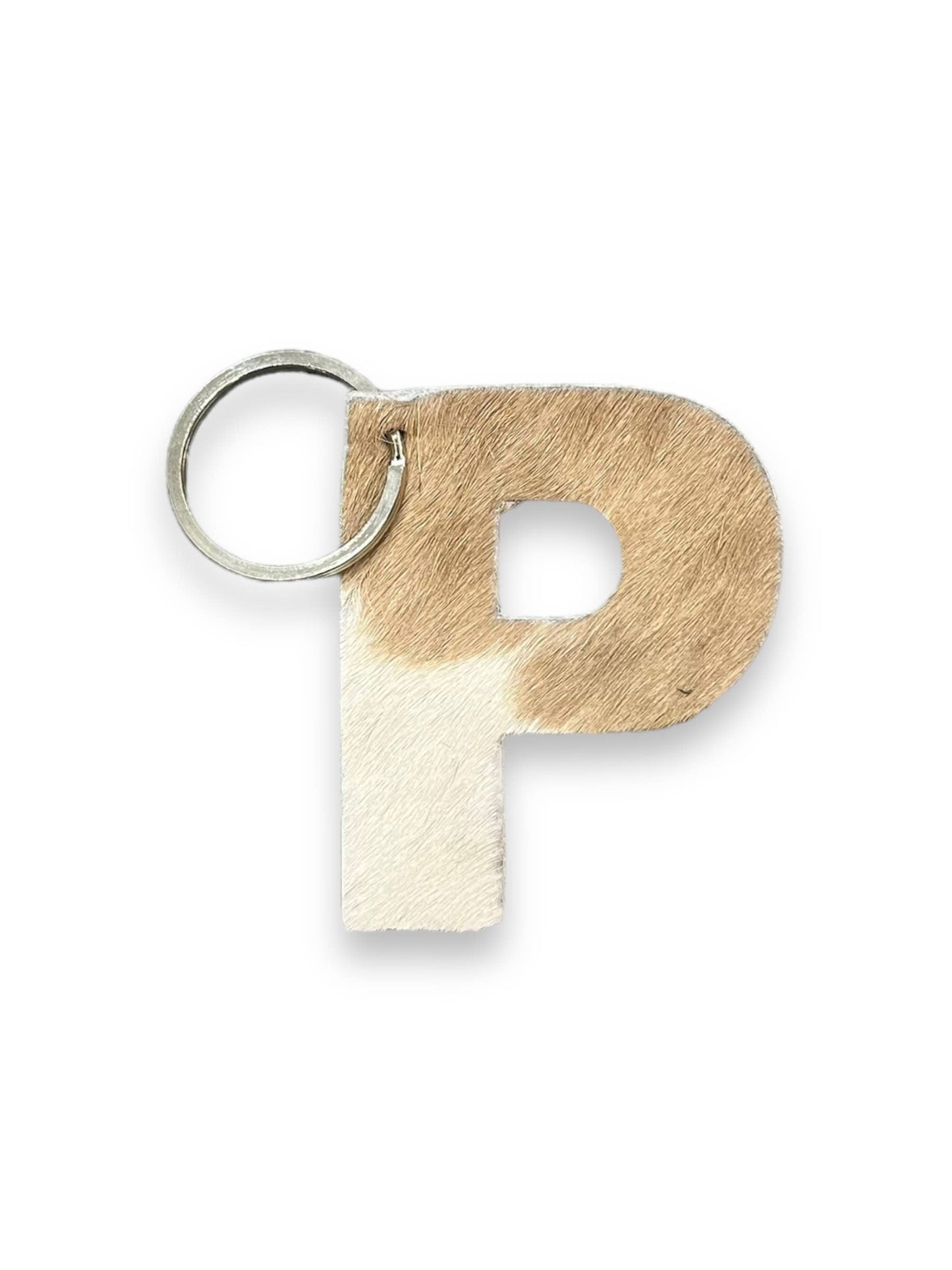 Alphabet Cowhide Key Chains