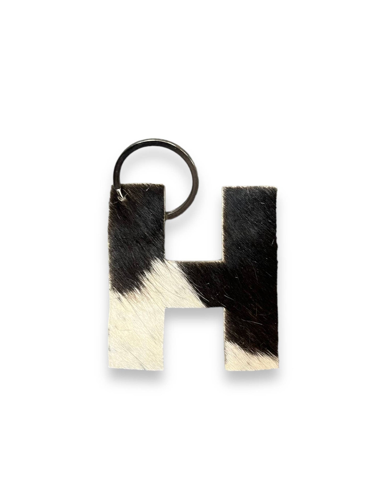 Alphabet Cowhide Key Chains