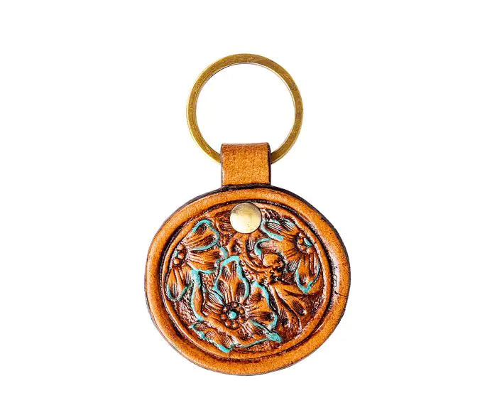 Greet the Day Hand-tooled Key Chain