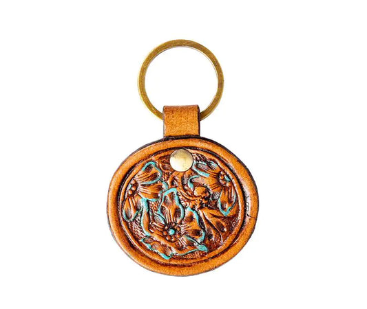 Greet the Day Hand-tooled Key Chain