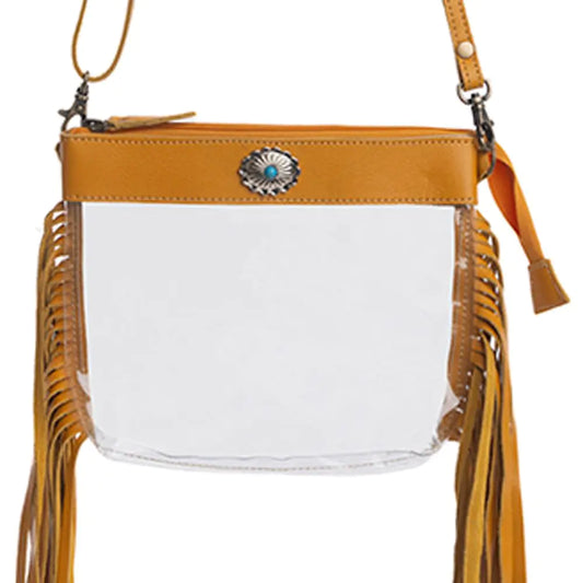 Azura Clear Fringe Bag in Sunrise Yellow